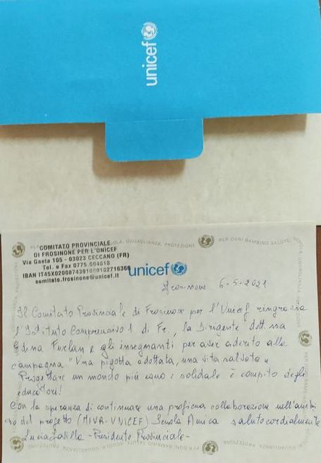 unicef ringraziamenti pigotte 2021