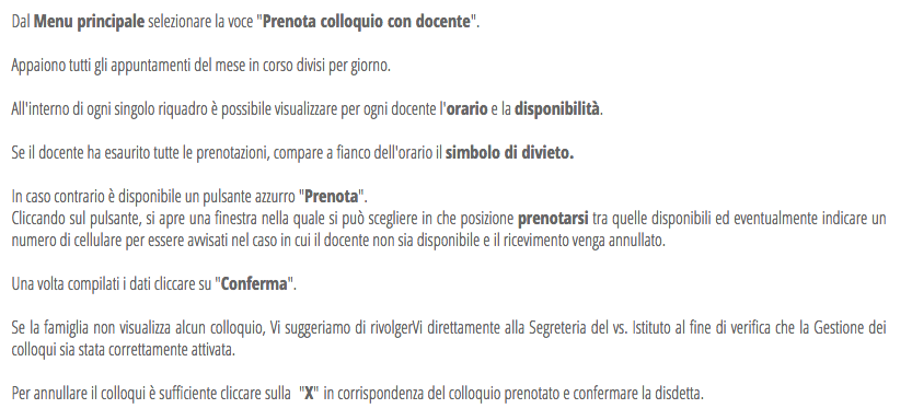 prenotazione colloqui