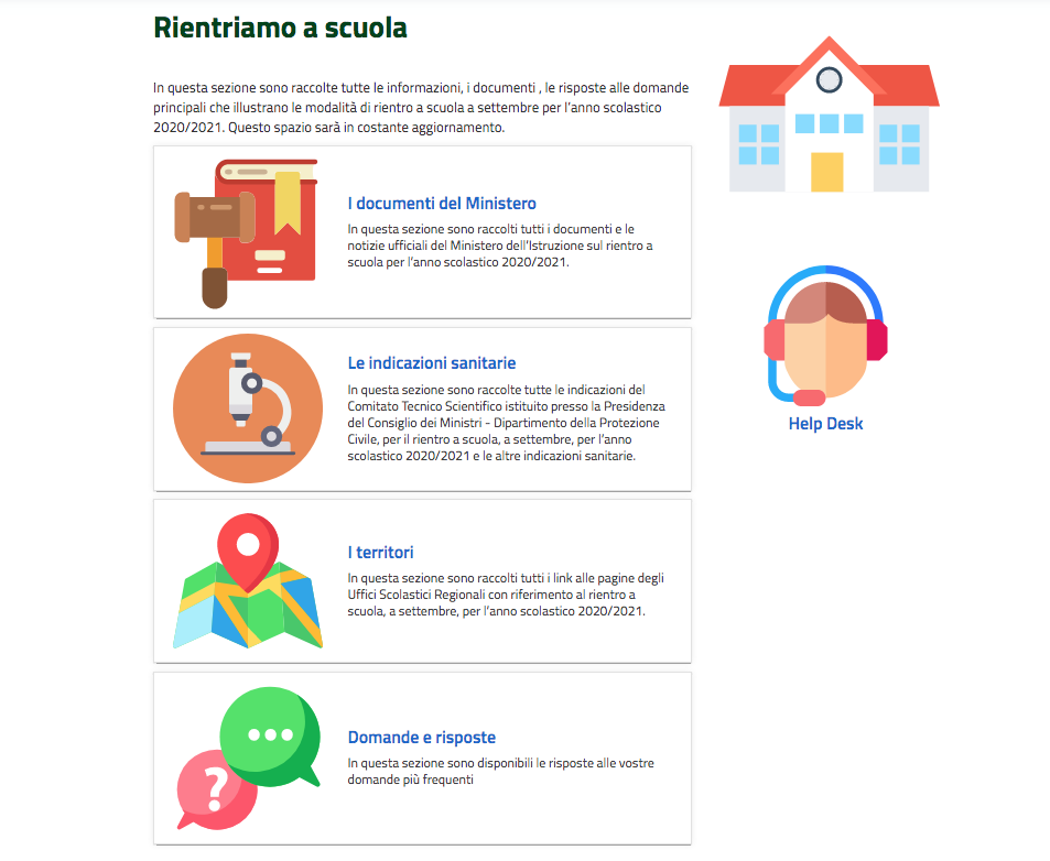 sito Miur ripartenza