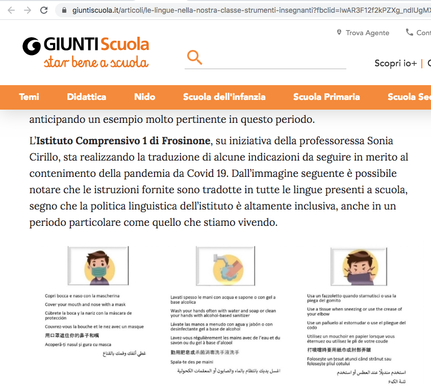 giuntiscuola articolo multilingue