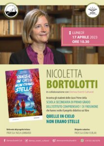 Locandina dell’incontro con l’autrice Nicoletta Bortolotti