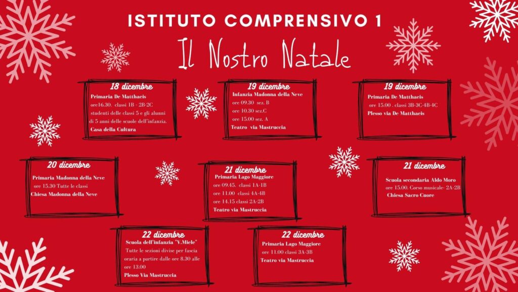 Le date degli spettacoli del Natale