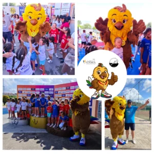 collage dell'apertura delle Olimpiadi Victoria con la mascotte